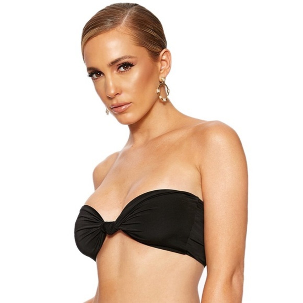 Naked Wardrobe Black Knot Bandeau Bikini Top SM